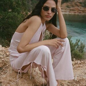 Mango Light Pink tie pants XS